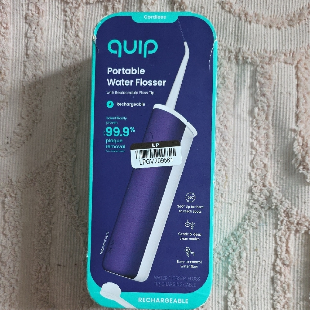 Quip Portable Water Flosser - Midnight Blue, Recharchable, New